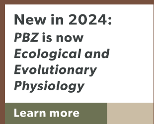 New in 2024: PBZ will become Ecological and Evolutionary Physiology. Learn more.